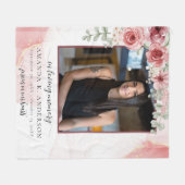 In Love Memory Blush Red Blume Beerdigung Fleecedecke (Vorderseite (Horizontal))