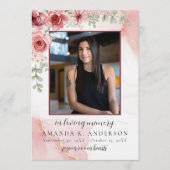 In Love Memory Blush Red Blume Beerdigung Programm (Vorderseite)