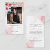 In Love Memory Blush Red Funeral Gebet Card Visitenkarte (Vorne/Hinten)