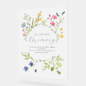 In Love Memory Boho Wedding Memorial Acrylschild (Winkel)