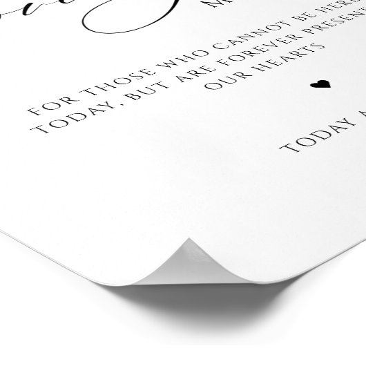 In Love Memory Burgundy rosa Blumenzettel Poster (Ecke)