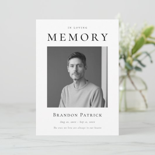 In Love Memory Burial Beerdigung Service Foto Programm (Stehend Vorderseite)