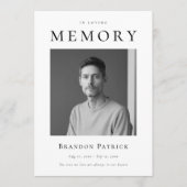 In Love Memory Burial Beerdigung Service Foto Programm (Vorderseite)