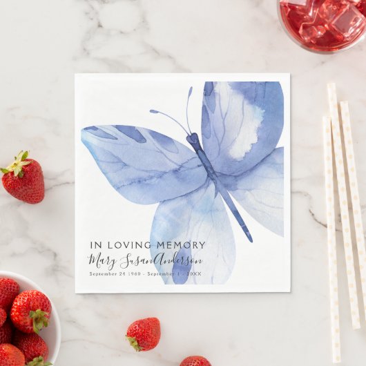 In Love Memory Butterfly Beerdigung Gedenkmal Gewe Serviette (Beispiel)