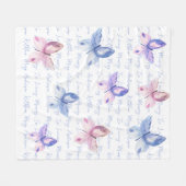 In Love Memory Butterfly Monogram Tribute Fleecedecke (Vorderseite (Horizontal))