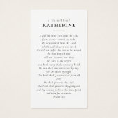 In Love Memory Calligraphy 2 Foto Prayer Card (Rückseite)