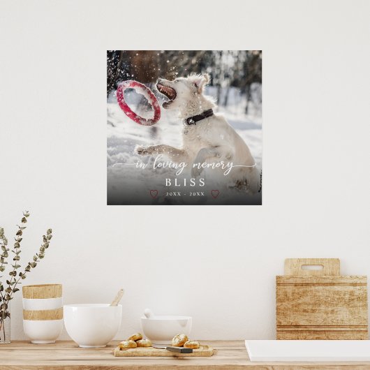 In Love Memory Calligraphy PET Foto Monogram Poster (Küche)