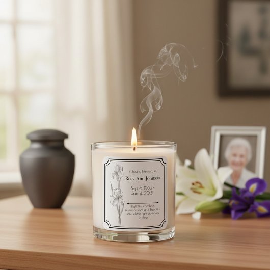 In Love Memory Candle Label Quadratischer Aufkleber