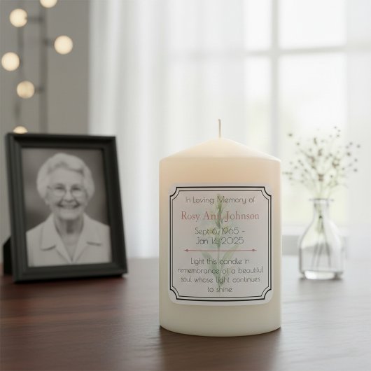 In Love Memory Candle Label Quadratischer Aufkleber