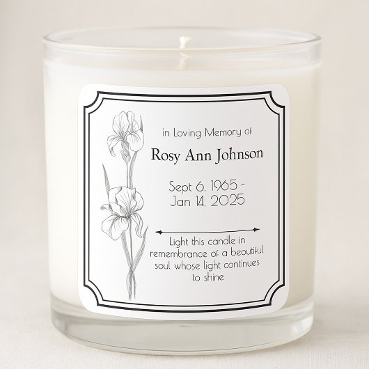 In Love Memory Candle Label Quadratischer Aufkleber