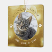 In Love Memory Cat Foto Gold Keepake Keramikornament (Links)