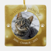 In Love Memory Cat Foto Gold Keepake Keramikornament (Vorderseite)