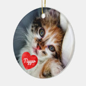 In Love Memory - Cat Foto Pet Memorial Keramik Ornament (Links)