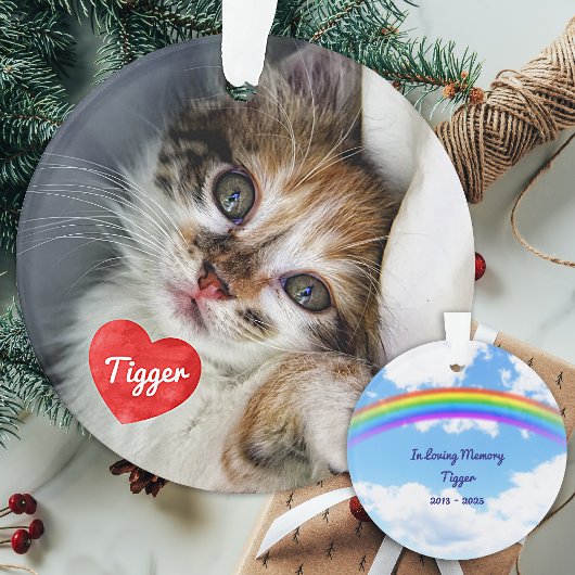 In Love Memory - Cat Foto Rainbow Pet Memorial Ornament