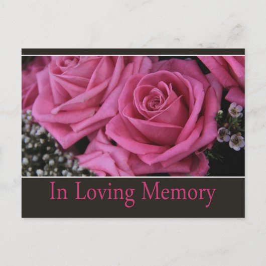 In Love Memory/Celebration of Life Invitation Einladungspostkarte (Vorderseite)