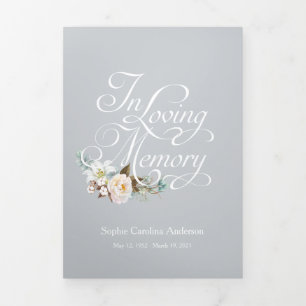 In Love Memory Celebration of Life Program Dreifach Gefaltete Einladung