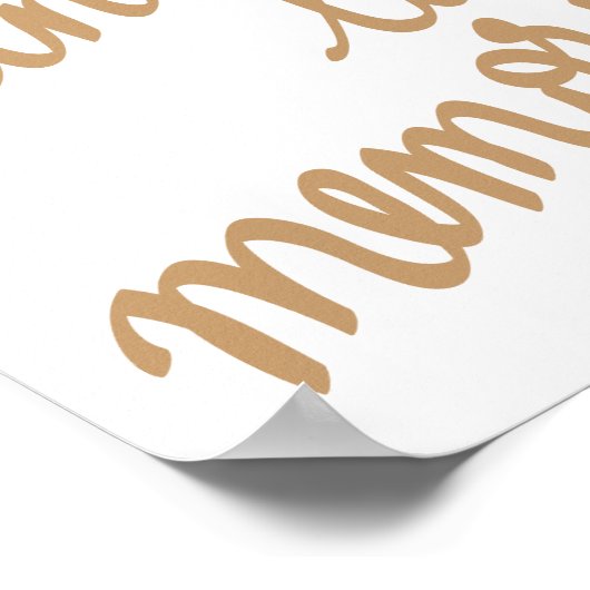 In Love Memory Chic Calligrafy Script Poster (Ecke)