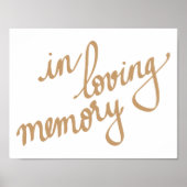 In Love Memory Chic Calligrafy Script Poster (Vorne)