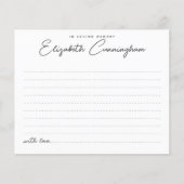 In Love Memory Chic Minimalistische Visitenkarte (Vorderseite)