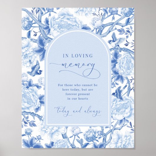 In Love Memory | Chinoiserie Wedding Sign Poster (Vorne)