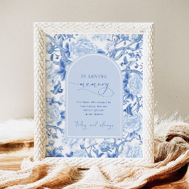 In Love Memory | Chinoiserie Wedding Sign Poster