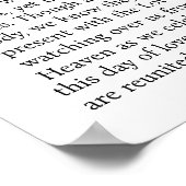 In Love Memory Christlicher Zitat Hochzeitstisch Poster (Ecke)