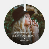 In Love Memory | Christmas Keepake Foto Ornament Aus Glas (Rückseite)