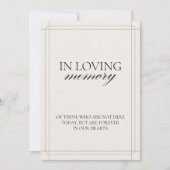 In Love Memory Classic Light Gray Sign Einladung (Vorderseite)