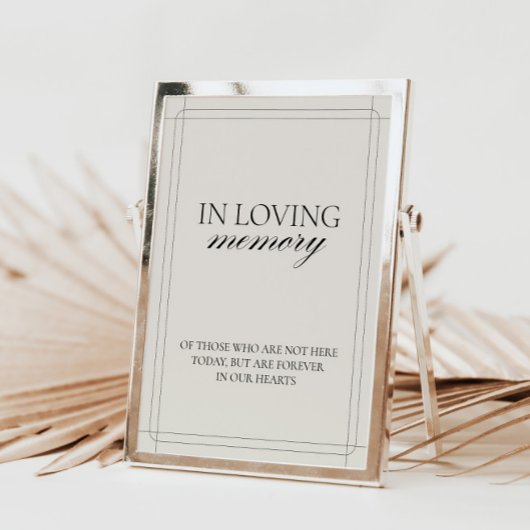 In Love Memory Classic Light Gray Sign Einladung