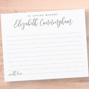 In Love Memory Classic Simple Attendance Card