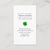 In Love Memory Countryside Sympathy Card Visitenkarte (Rückseite)