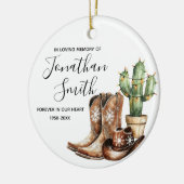 In Love Memory Cowboy Cactus Gift Keramik Ornament (Links)