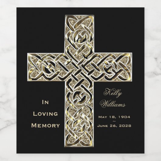In Love Memory Cross Weinetikett (Einzelnes Label)