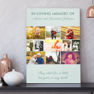 In Love Memory Custom 11 FotoCollage grün Leinwanddruck