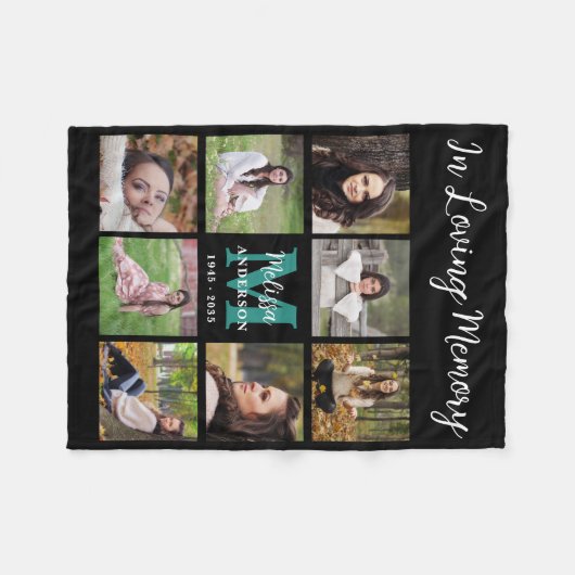 In Love Memory Custom 8 Picture Memorial Fleecedecke (Vorderseite (Horizontal))