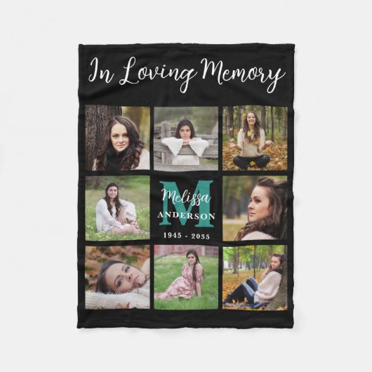 In Love Memory Custom 8 Picture Memorial Fleecedecke (Vorderseite)
