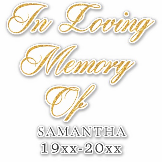 In Love Memory Custom Auto-Aufkleber Aufkleber (Vorderseite)