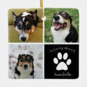 In Love Memory Custom Dog Foto Collage Halten Keramikornament (Vorderseite)