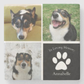 In Love Memory Custom Dog Foto Collage Halten Steinuntersetzer
