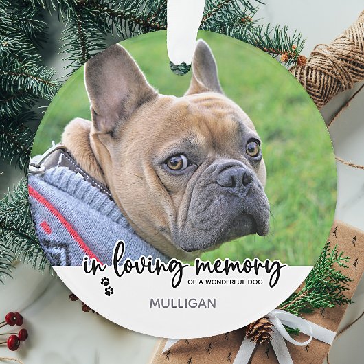 In Love Memory - Custom Dog Foto Pet Memorial Ornament