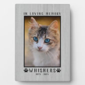 In Love Memory Custom Foto Cat Memorial Rustikal Fotoplatte (Vorderseite)