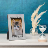 In Love Memory Custom Foto Cat Memorial Rustikal Fotoplatte (Seite)