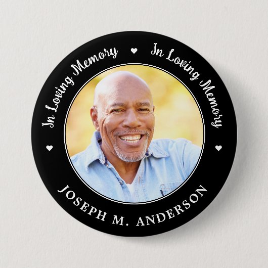 In Love Memory Custom Foto Memorial Beerdigung Button (Vorderseite)