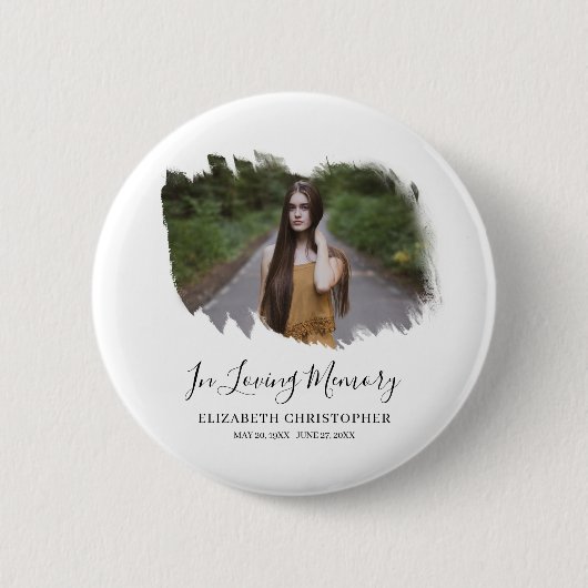 In Love Memory Custom Foto Memorial Beerdigung Button (Vorderseite)