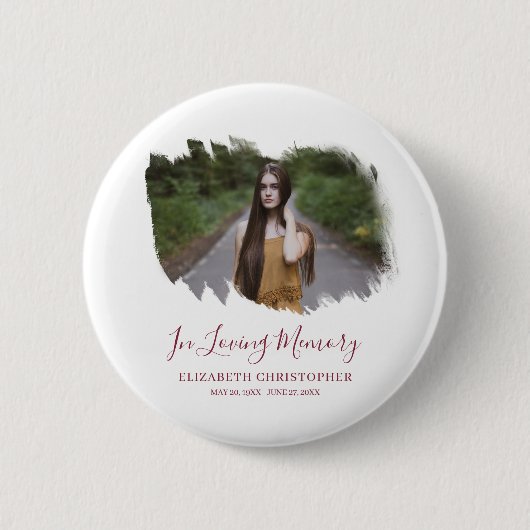 In Love Memory Custom Foto Memorial Beerdigung Button (Vorderseite)