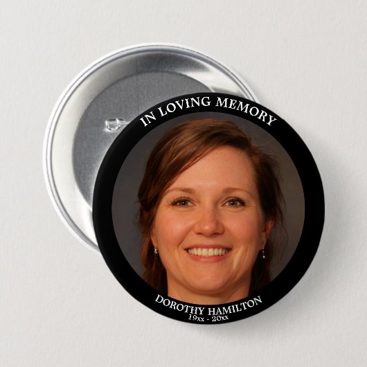 In Love Memory Custom Foto Personalisierte Beerdig Button (Vorne & Hinten)