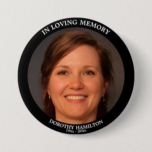 In Love Memory Custom Foto Personalisierte Beerdig Button (Vorderseite)