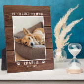 In Love Memory Custom Foto Pet Memorial Rustikal Fotoplatte (Seite)