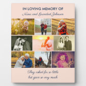 In Love Memory Custom Zitat 9 FotoCollage Fotoplatte (Vorderseite)