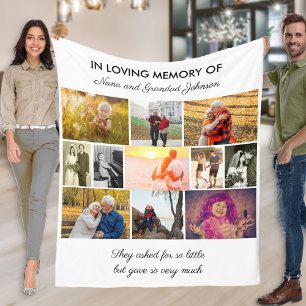 In Love Memory Custom Zitat White Foto Collage Fleecedecke